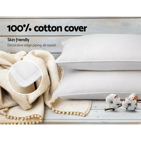 NNEDSZ Bedding Set of 2 Goose Feather and Down Pillow - White